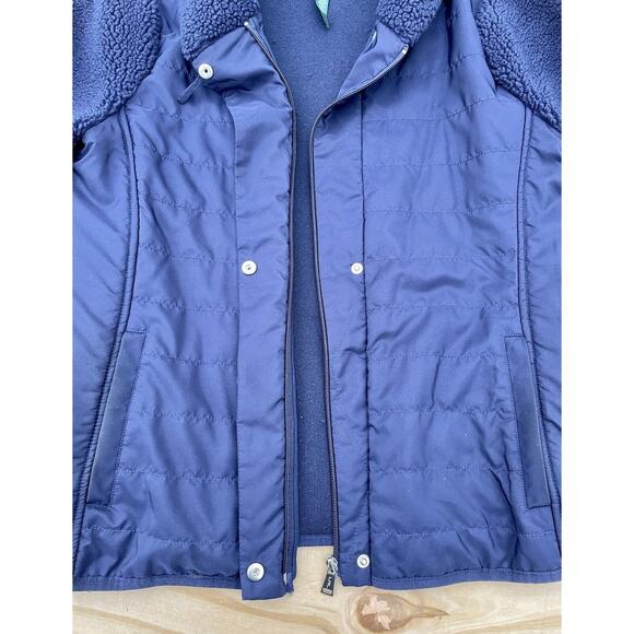 L-RL Ralph Lauren Active Full Zip Fleece Jacket Quilted Women's Blue SZ. XL - Picture 4 of 8
